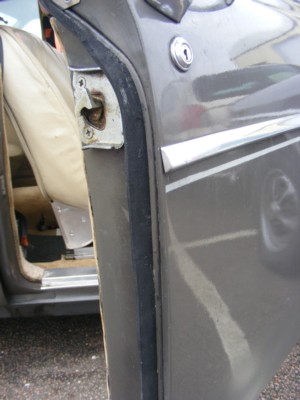 Hand made door seals on the front door of a P5b.